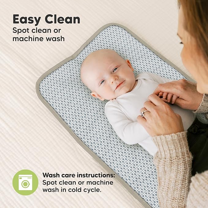 KeaBabies Portable Diaper Changing Pad, Easy Wipe Clean - Foldable Waterproof Baby Changing Mat for Diaper Bag, Compact, Lightweight, 25x13 Baby Changer Travel Essential, Machine Washable(Wild Patrol)