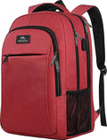MATEIN 17 Inch Laptop Backpack for Women, Extra Large TSA Friendly Backpack with USB Charging Port, Anti Theft Carry On Flight Approved Business Work Travel College Computer Backpack Bag,Red