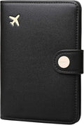 ZOPPEN Passport Holder Women Men, Passport Cover Travel Wallet Rfid Blocking Passport Wallet Cover Case Travel Essentials Document Organizer, Black