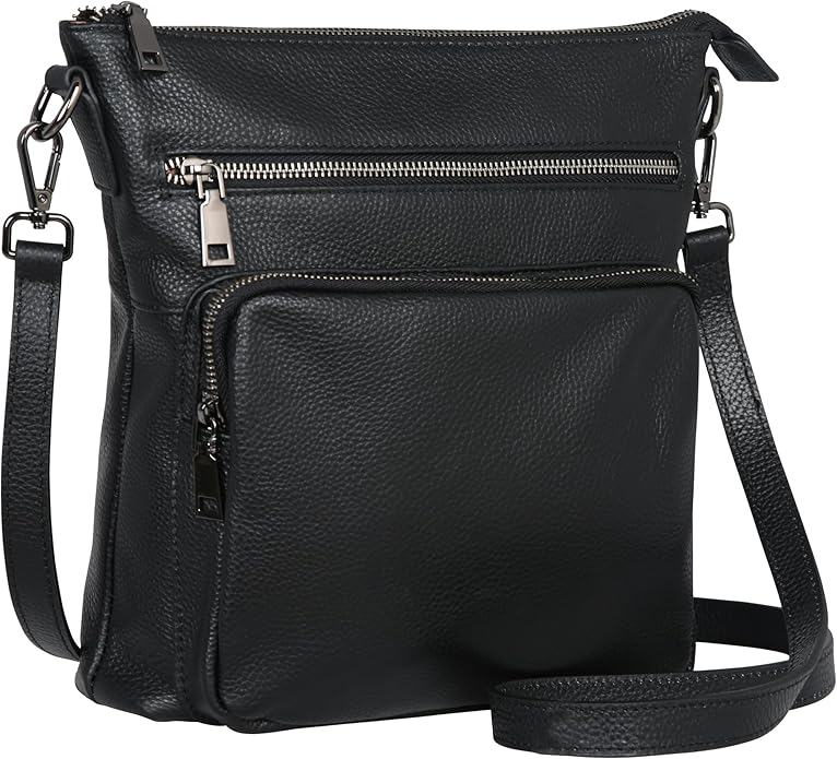 HESHE Crossbody Bags for Women Leather Handbags Designer Shoulder Purse with Pockets Satchel Purse Travel Bag