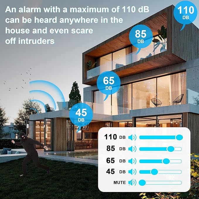 SanJie Door Chime, Door Open Contact Sensor Alarm for Business/Store/Home/Office When Entering, with 500 FT Range,26 Chimes 5 Adjustable Volume 2 Receivers +2 Sensors