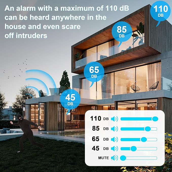SanJie Wireless Door Chime Sensor, When Door Opens, Entry Alarm for Business/Home/Kids, 5 Adjustable Volume Ringer Alert 2 Sensors + 1 Receivers, 500 FT Range,26 Chimes