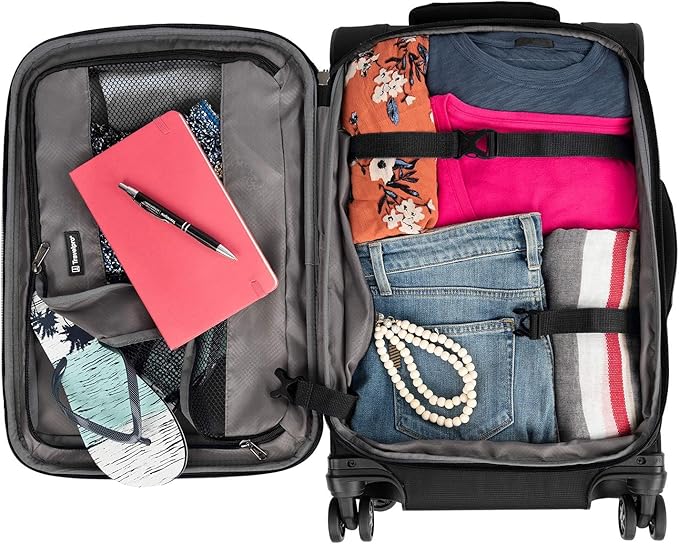 Travelpro Tourlite Softside 3-Piece Set, Expandable Luggage with 4 Spinner Wheels, Lightweight Suitcase, 21" Carry-On, 25" Checked Medium, 29 Check Large, Black