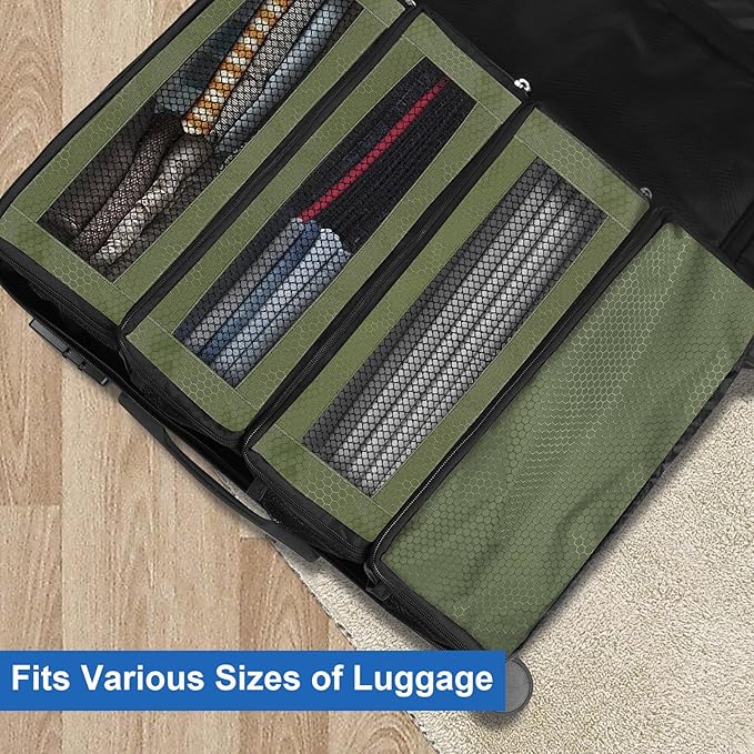 Suitcase Organizer, Travel Luggage Organizer Portable Hanging Travel Shelves Collapsible Hanging Packing Cubes for Carry on Suitcase