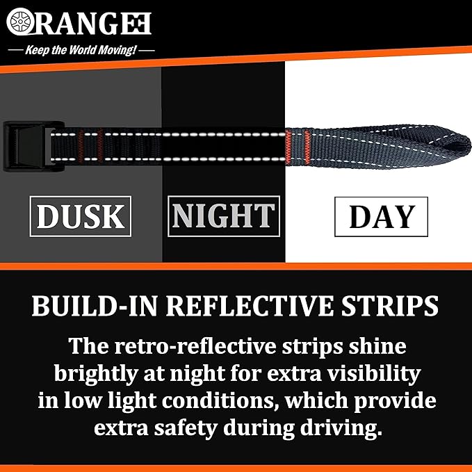 ORANGEE 4 Pack Motorcycle & Bike Luggage Straps 20" - 55" Adjustable Stretch Tie Down Strap for Motorcycle, Bike, ATV Racks