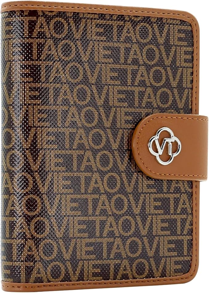 Passport Holder Wallet Bag with AirTag Holder, Card Slots Passport Solt Ticket Cash Solt, Photo Solt Sim Card Pen Slot.Brown