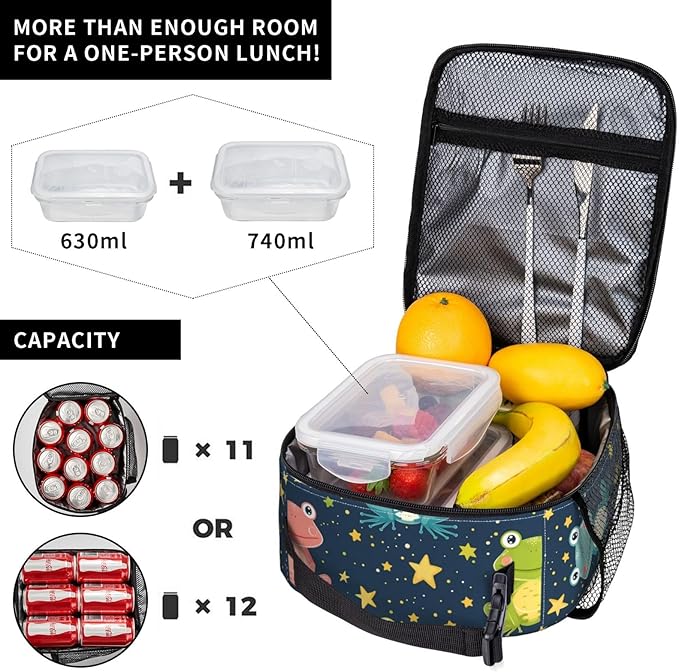 Frog Insulated Lunch Box for Women Men Frog Lunch Bag for Travel,or Fishing Polyester Frog Lunch Box