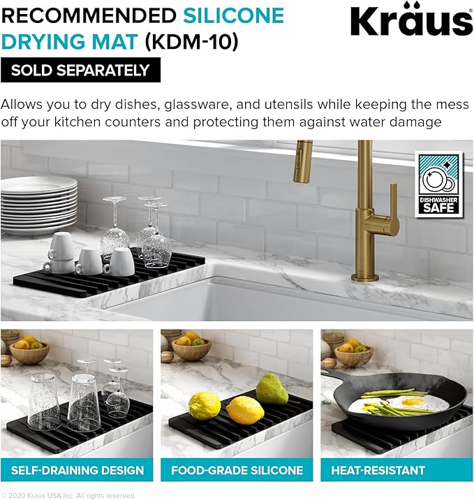 KRAUS Kore Workstation 45-inch Undermount 16 Gauge Stainless Steel Kitchen Sink, Single Bowl Kitchen Sink with Accessories, KWU120-45