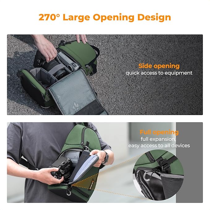 K&F CONCEPT Camera Sling Bag Crossbody Bag Camera Shoulder Backpack DSLR/SLR/Mirrorless Photography Bags Compatible with Canon/Nikon/Sony/Fuji/Gopro/DJI