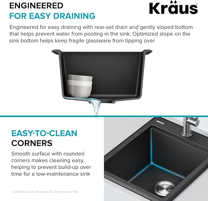 KRAUS Bellucci 18-inch Granite Workstation Drop In Top Mount Single Bowl Kitchen Sink in White with Accessories, KGTW12-18WH