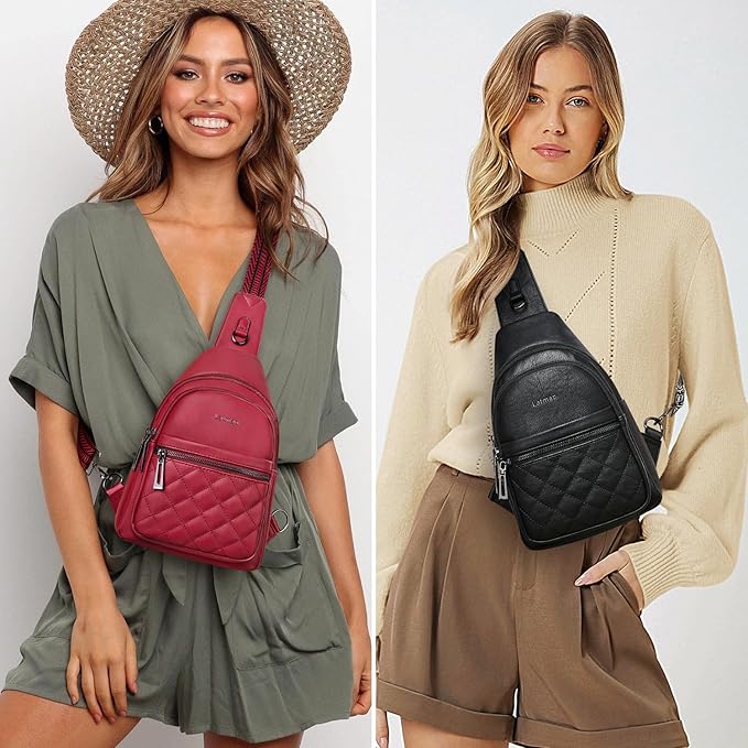 Sling Bag For Women Fanny Pack Crossbody Travel Shoulder Belt Bags Tote Backpack Purse Faux Leather