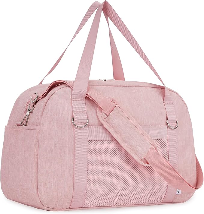 Narwey For Spirit Airlines Personal Item Bag 18x14x8, Small Duffle Bag for Travel, Duffel Bag for Traveling, Carry on Bag for Airplanes Underseat Overnight for Women and Men (Pink)
