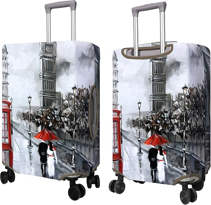 Travel Luggage Cover Suitcase Protector Fits 18-32 Inch Wheel Covers PatternedTravel Related Items Flower Luggage Protector Elastic L