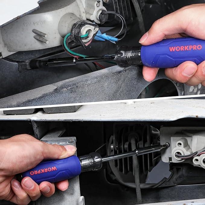 WORKPRO 61PC Magnetic Screwdriver Bits & Nut Driver Set with Organizer Bag, DIY Tools & Equipment for Men Women Mechanic, Herramientas Tool Bit Kit Home Improvement Gift, Metric & SAE