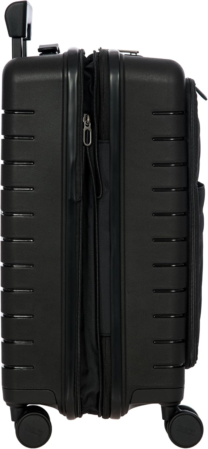 Bric's B|Y Ulisse Spinner Carry-On Suitcase, Lightweight Expandable Hard Shell Luggage with TSA Lock and Smooth 360° Wheels 21 Inch – Nero