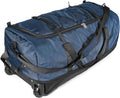 110L/140L Expandable Soft-Sided Foldable Duffle Bag with 2 Rubber Wheels,Packable 32” Rolling Carry-On with Multi-Pockets & Compartments,Navy Blue