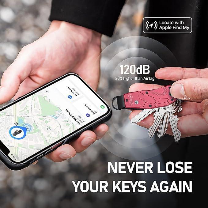 Zeeker Air Keychain, Key Organizer Works with Apple Find My, Built-in airtag chips, Holds 2-6 Keys, Car Key Chains with GPS Tracker, Key Finder, Minimalist Key Holder for Men and Women, (iOS Only)