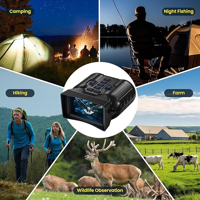 Night Vision Goggles,4K Night Vision Binoculars for Adults,Thermal Binoculars with 10X Zoom,9-Level Infrared,1000FT Infrared Range,32GB TF Card,Photo&Video Recording,Compact Design,Ideal Gifts for Men