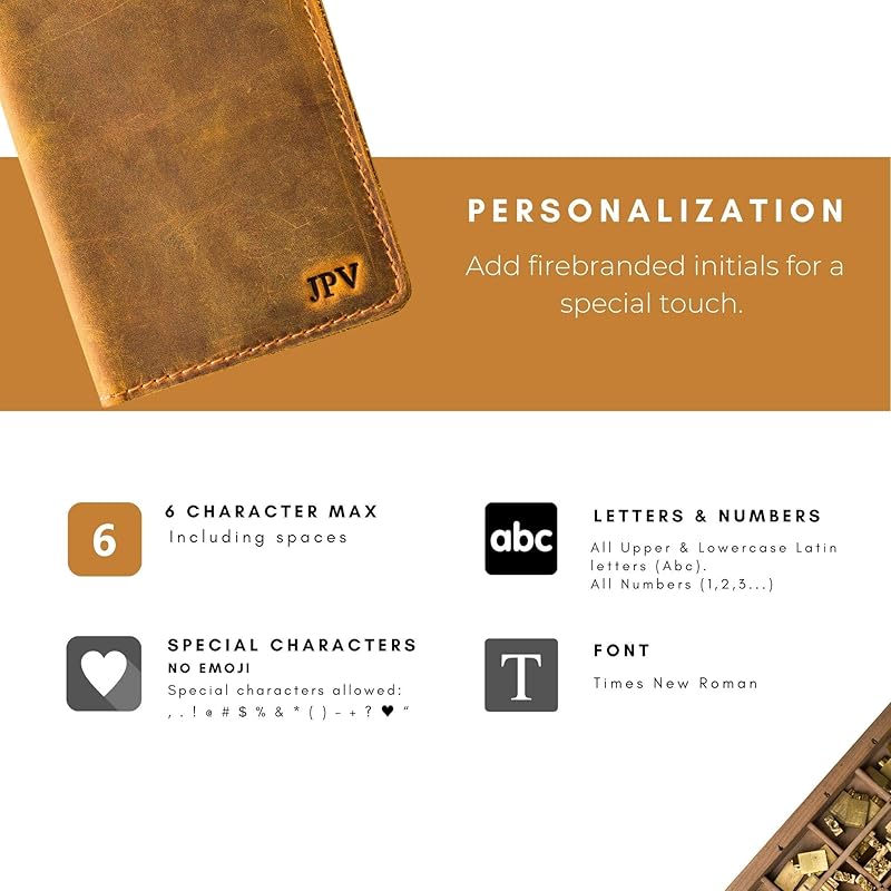 PEGAI Personalized Leather, Passport Holder For Travel | Handmade Passport Wallet Cover Case | Travel Document Holder, Passport Cover for Men, Women, and Family | Pike (Cinnamon Brown)