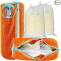 XXL Shoe Washing Machine Bag - 2-Pack Reusable Shoe Cleaning Bags, 360° Deep Clean for Sneakers, Tennis Shoes, and Slippers, Includes 2 Shoe Storage Dust Bags (Orange)