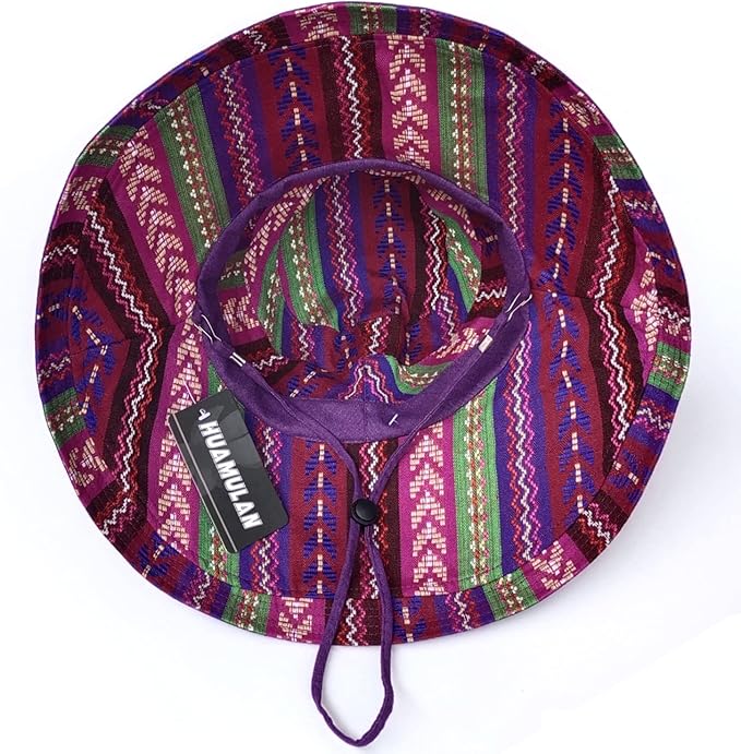 Women Wide Brim Sun Hats Metal Wired Edge Summer UV Protection Beach Fishing Hat for Hiking Garden Travel Chin Strap