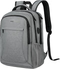 Voova Travel Laptop Backpack, Business Work Laptop Backpack for Women & Men with USB Charging Port, Waterproof Slim Durable College Computer Bag Fits 15.6 Inch Laptops and Notebook, Grey