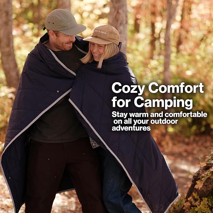 Gravel Layover Travel Blanket – Compact, Warm, and Packable with Carry Pouch (Stone)
