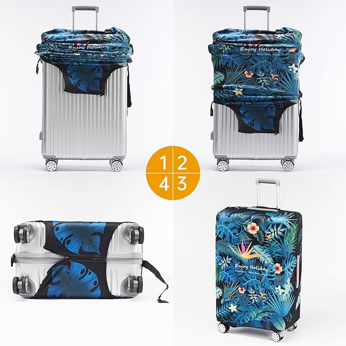 Travelkin Luggage Covers For Suitcase Tsa Approved,Suitcase Cover Protector Fit 18-32 Inch Luggage (Paradise, XL)