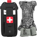 Tourniquet Pouch (Israeli Bandage + IFAK Pouch), Small Trauma Medical Kit Tactical First Aid for Camping and Hiking (Black)