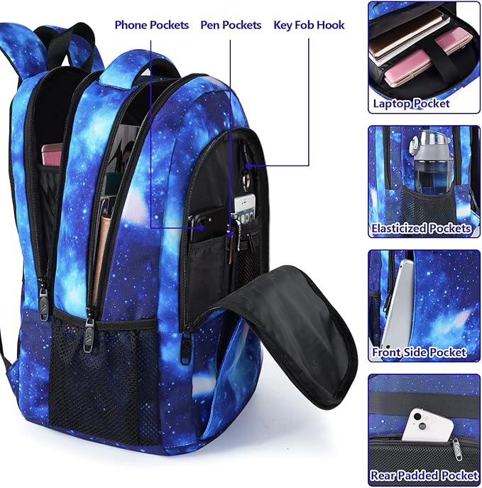 MATEIN School Backpack for Boys Girls, Anti Theft College School Laptop Bookbag for Students with USB Charging Port, Water Resistant Slim Travel Laptop Backpack Fits 15.6 In Computer Gifts for Men