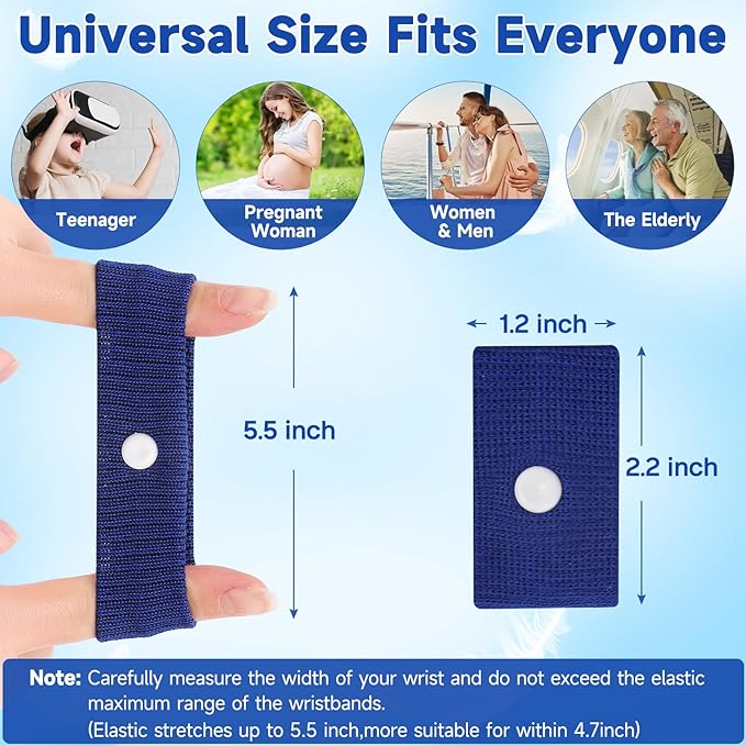 LYJEE Motion Sickness Bands for Adults and Kid Morning Sickness Relief Through Pressure Point Therapy Seasickness Wristband for Cruise Travel