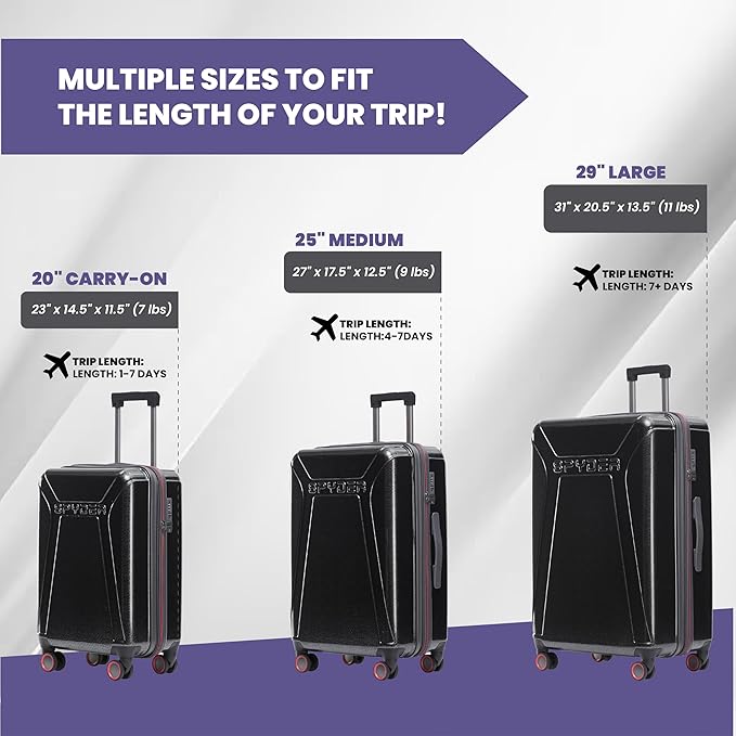 Spyder Traverse 25 Inch Medium Expandable Hardside Upright Suitcase with 360° Spinner Wheels, TSA Approved Lock, Silver