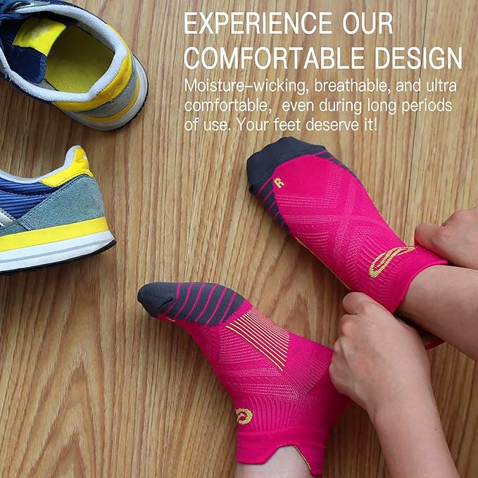 PAPLUS Ankle Compression Sock for Men and Women 2/4/6 Pairs, Low Cut Compression Running Sock with Ankle Support