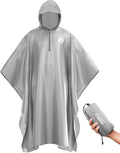 Foxelli Rain Poncho for Adults – Extra Long Reusable Waterproof Raincoat with Hood, Lightweight for Hiking, Camping, Outdoors