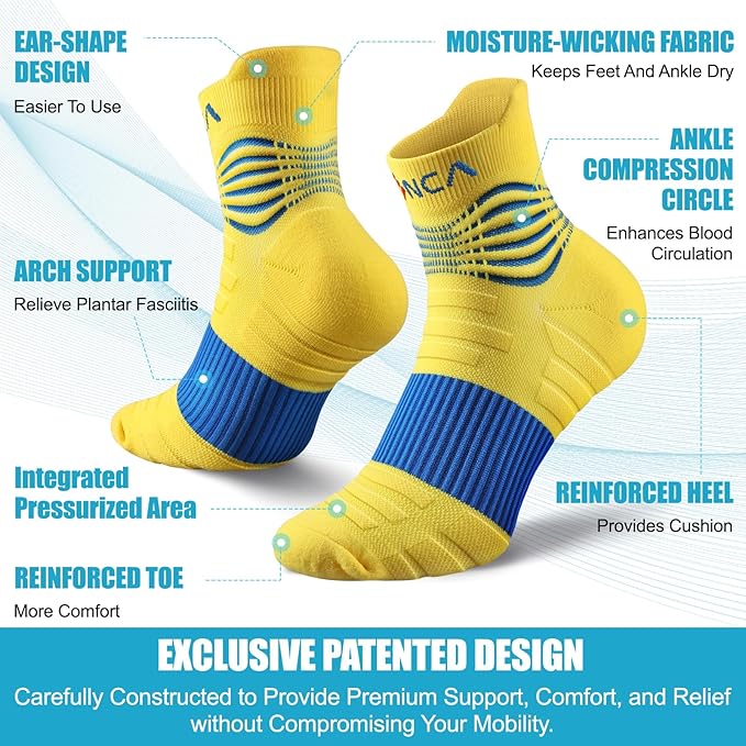 NEENCA Medical Compression Socks for Women & Men Circulation, Ankle Compression Stockings for Pain Relief, Plantar Fasciitis, Swelling, Neuropathy, Runner, Nurses, Travel, Pregnancy, Flying,20-30 mmHg