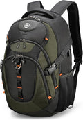 Swissdigital Design Laptop Backpack with USB Charging Port, TSA Travel Backpack Fits 15.6 inches Computer, 31L College School Backpack for Men, Olive/Black | SD803-26