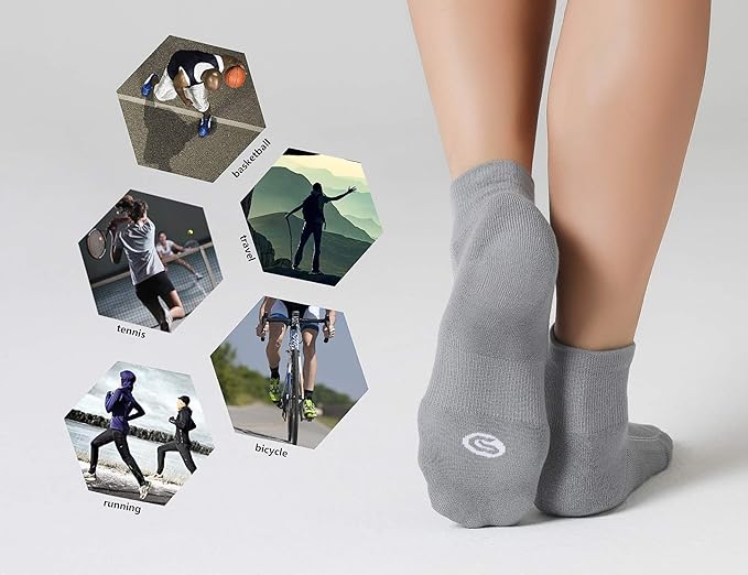 CS CELERSPORT 6 Pairs Women's Running Ankle Socks Athletic Sport Socks Cushioned