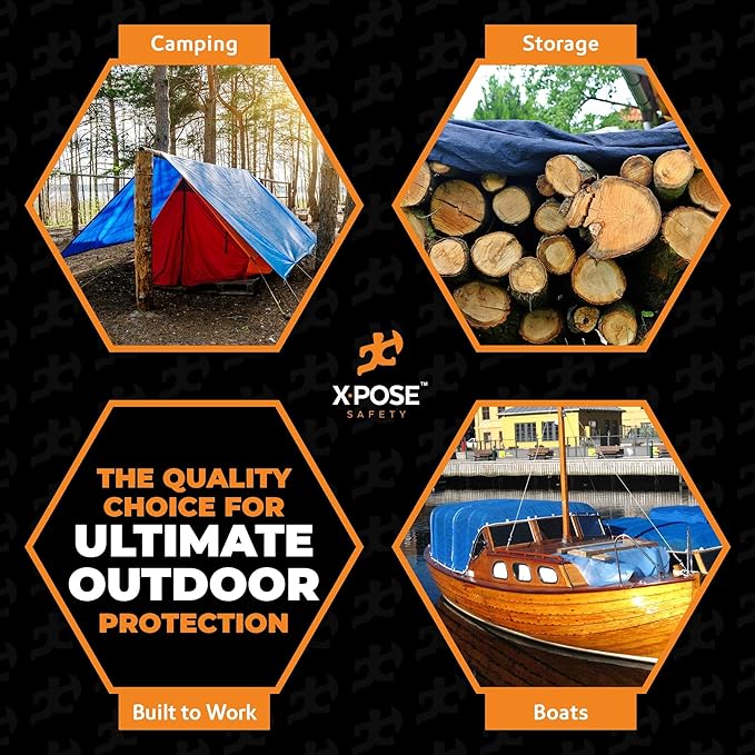 Better Blue Poly Tarp 30' x 60' - Multipurpose Protective Cover - Lightweight, Durable, Waterproof, Weather Proof - 5 Mil Thick Polyethylene - by Xpose Safety