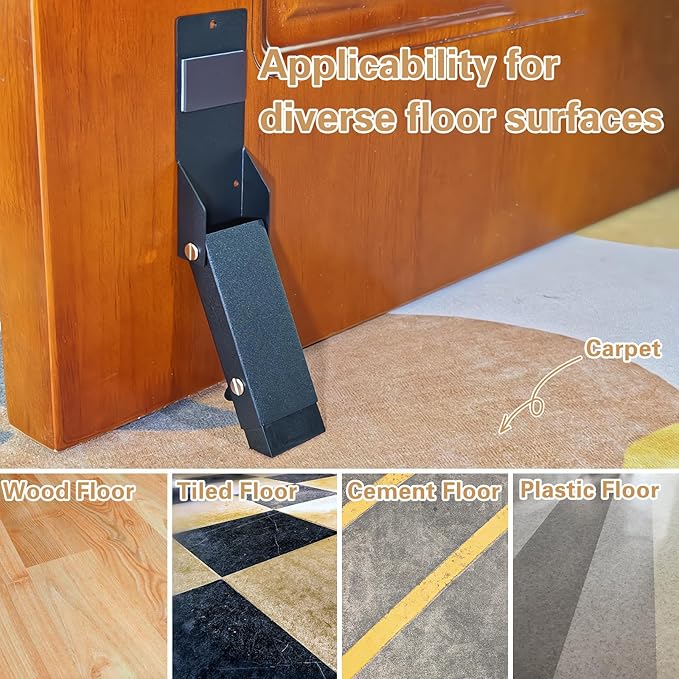 Door Stoppers 2 Pack, Door Stop of Self-Adhesive, Kick Down Door Stopper, No Longer Requires Manual Operation or Bending Over, Door Stoppers for Bottom of Door