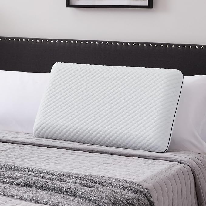 WEEKENDER Gel Queen Size-1-Pack-Medium Plush Feel-Neck and Shoulder Support-Side, Stomach, and Back Sleepers-Home, Hotel, & Hospital Essentials-CertiPur Certified Memory Foam Pillow, Blue