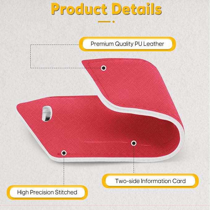 Travelambo Luggage Tags for Suitcases Faux Leather Privacy Protection 2 Pack Bag Tags Travel Accessories Essential, Cross Red