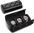MOZSLY Watch Roll Travel Case 3 Slots Portable Watches Box Organizer Storage Holder Pattern PU Leather