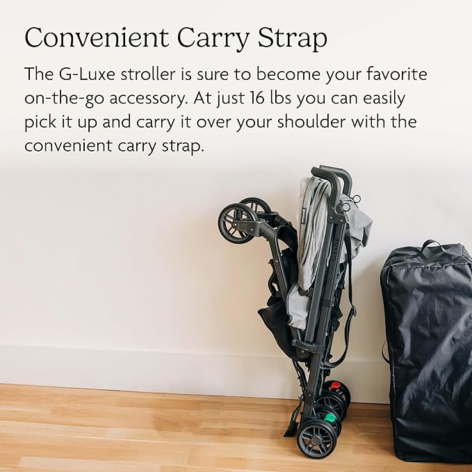 UPPAbaby G-Luxe Umbrella Stroller/Lightweight Design for Easy Travel/One-Step Fold + Recline/XL Basket + Canopy/Cup Holder Included/Jake (Charcoal/Carbon)