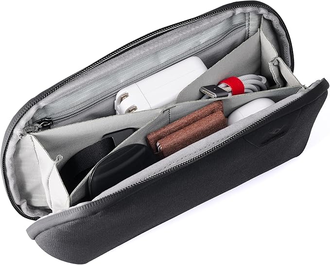Peak Design Small Tech Pouch, Midnight, Electronics Organizer for Travel or Everyday Carry, Origami-Style Storage, Cable Pass-Through, Weatherproof Recycled Nylon, Gear Carry Bag for Men and Women