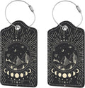 2 Pcs Luggage Tags for Suitcase, Cute Unique PU Leather Travel Bag Tag with Privacy Cover ID Label Address Card and Durable Metal Ring Suitable for Men Women Children Backpack,Mountain Range