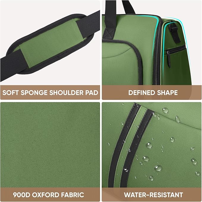BALEINE Convertible Garment Bag with Shoe Compartment, 2 in 1 Carry on Garment Duffle Bags for Travel, Suit Bag for Men Women (Green)