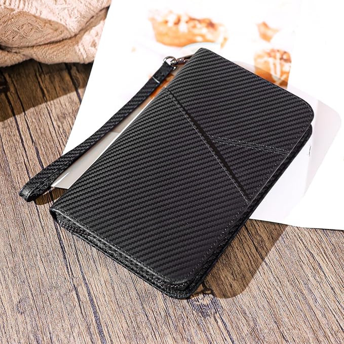 Polare Full Grain Leather Passport Holder With YKK Zipper RFID Blocking Travel Document Organizer Ticket Holder Cover Case Holds 2 Passports (Carbon Black)