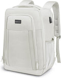 Travel Backpack, Business Anti Theft Slim Sturdy Laptops Backpack with USB Charging Port, Water Resistant College School Laptop Bag for Men & Women Fits 15.6 Inch Notebook (Beige)