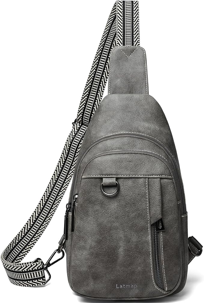 7L Sling Bag for Women Men Leather Small Sling Backpack Daypack Anti Theft Fanny Pack Crossbody Purse Travel