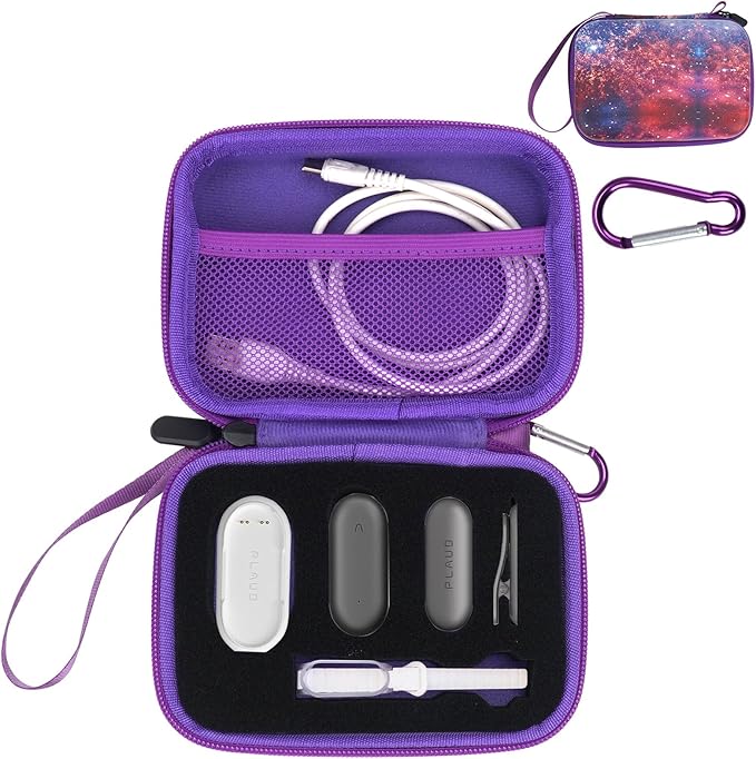 YouKnow Hard Case Compatible with PLAUD NotePin AI Voice Recorder - with Custom Foam Insert Holds Recorder, Magnetic Pin, Clip, Dock, Wristband & Cable (Case Only) (Galaxy)
